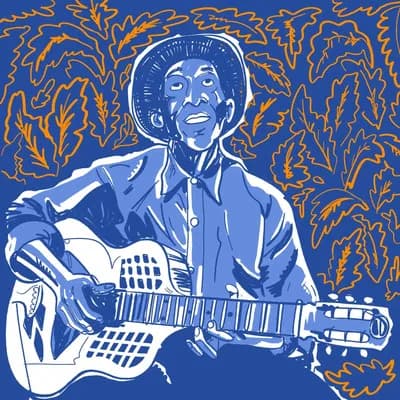 Mississippi John Hurt guitar portrait